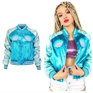 NWT IRON FIST Mermaid for Life Bomber Jacket Small